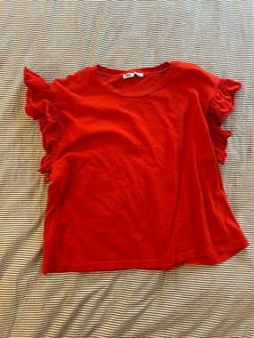 Zara Bright Red Crewneck Tee